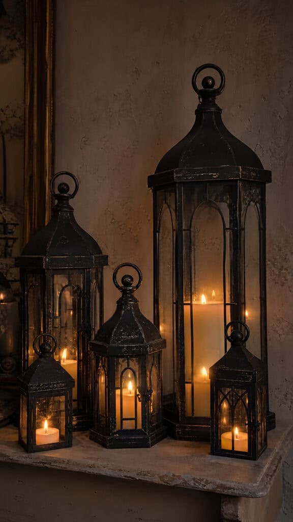 Vintage Lanterns with LED Candles
