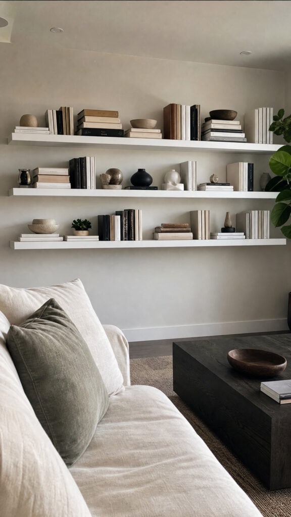 Layered Books with Vertical and Horizontal Stacking