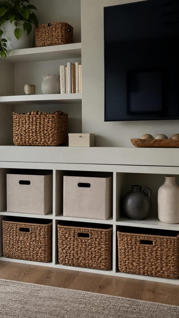 Use Decorative Boxes and Baskets