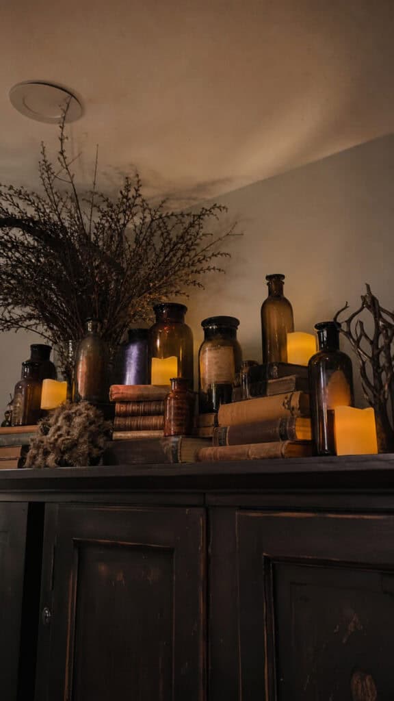 Spooky Spell Books and Potion Bottles