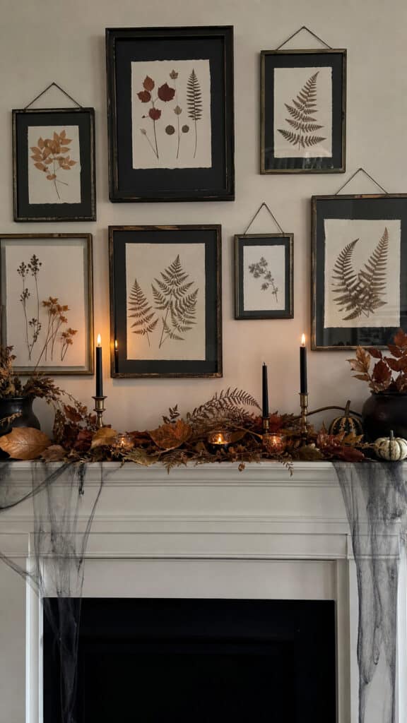Pressed Botanical Frames With Dark Mats