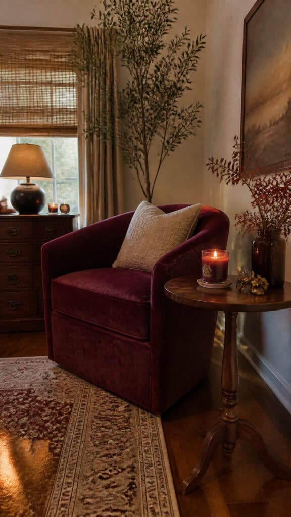 Add Burgundy Accent Furniture and Upholstery
