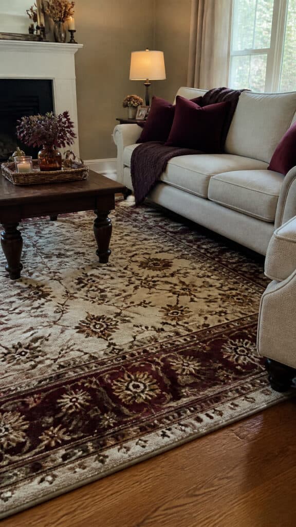 Complete the Look with Burgundy Rugs and Floor Accents