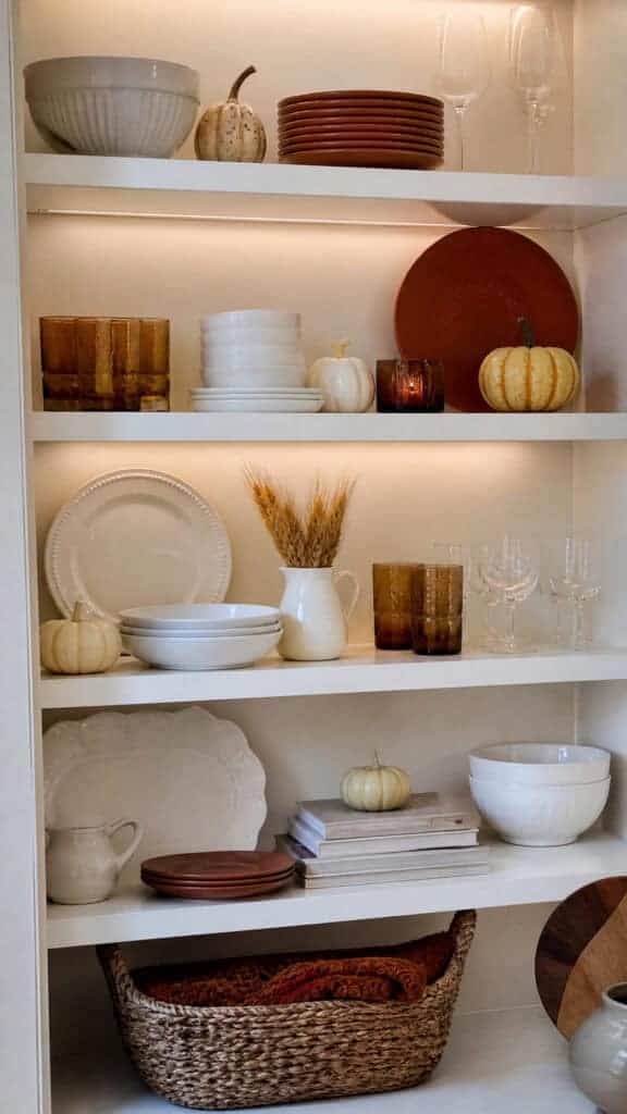 Style Your Open Shelving with Fall Touches