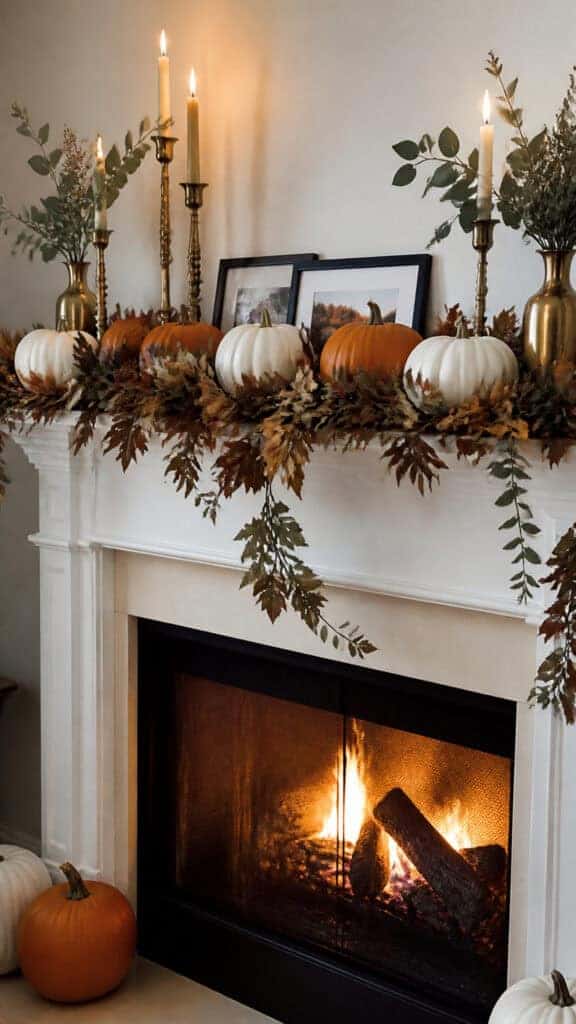 Create a Focal Point with Fall Mantel Decor