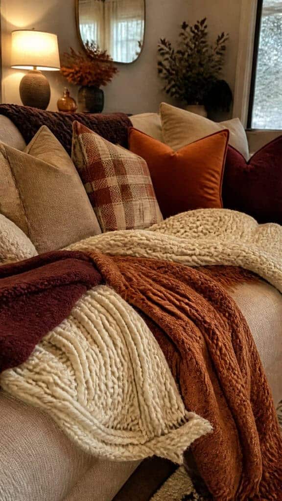 Layer Warm Textiles and Throws for Instant Coziness