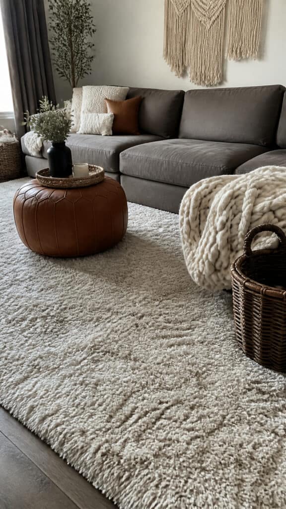 Incorporate Soft Textures and Rugs