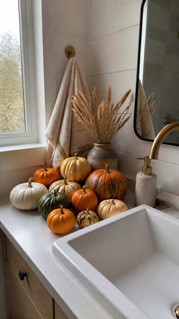 Display Mini Pumpkins and Gourds