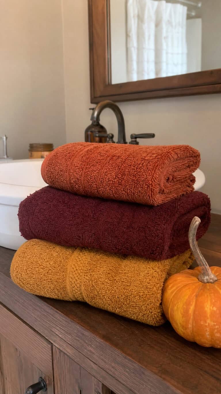 Warm Up Your Space With Fall-Colored Towels And Linens