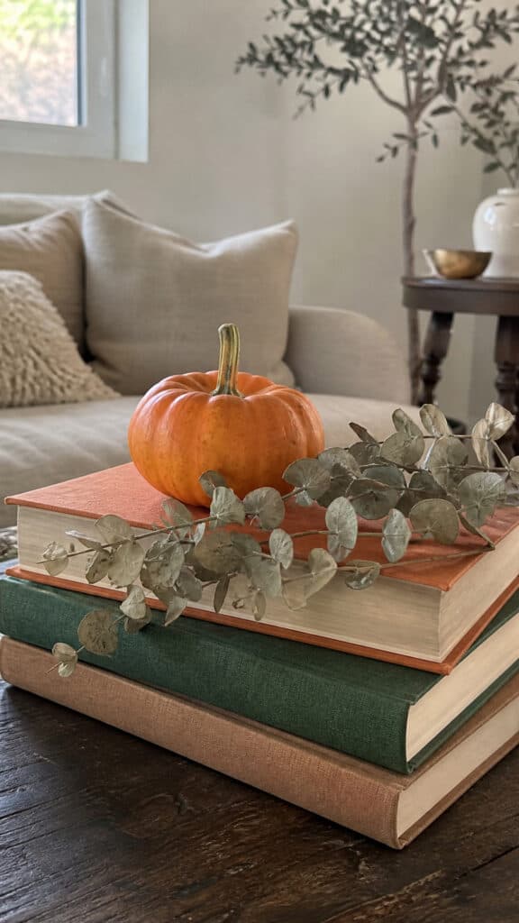 Layered Books with Seasonal Accents