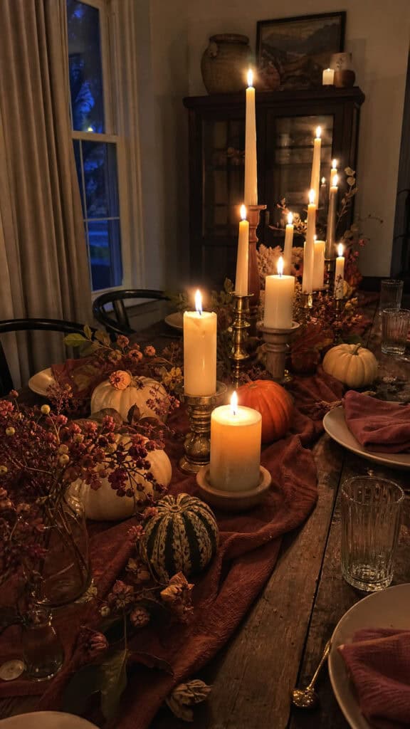 Candlelit Ambiance with Varied Heights