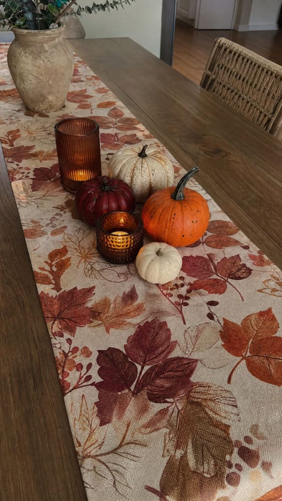 Seasonal Table Runner with Autumn Prints