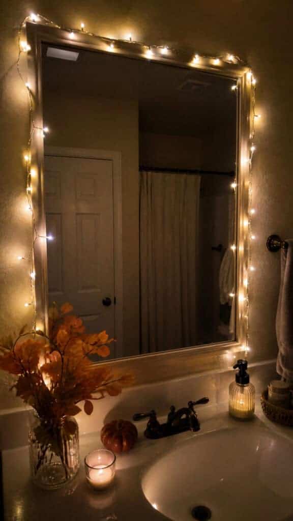 Add Warm Lighting with String Lights or a New Fixture