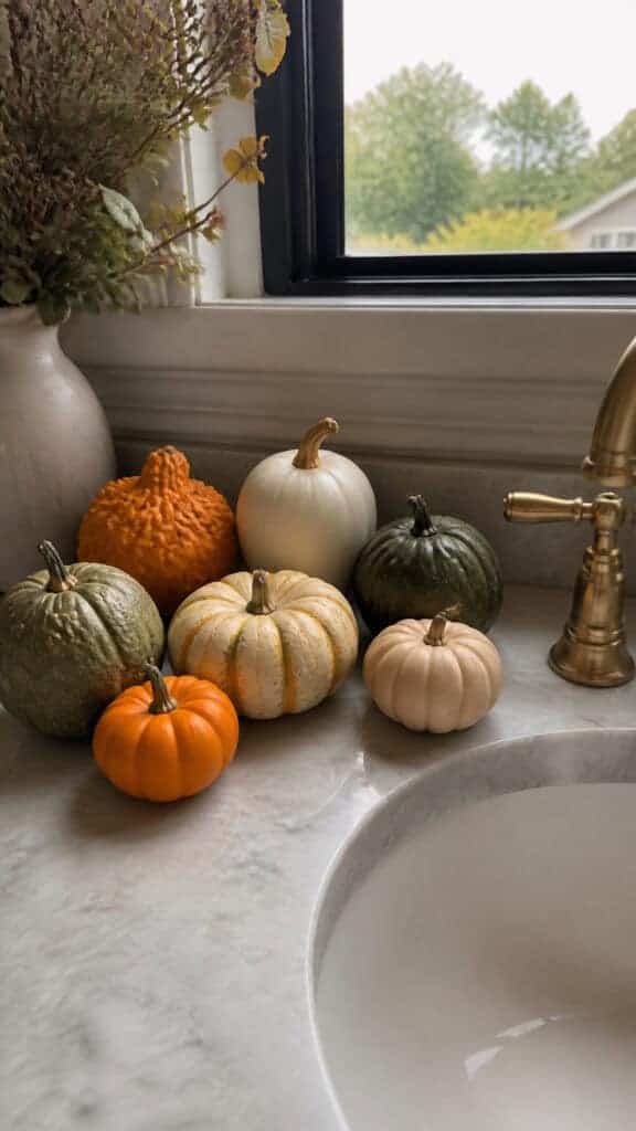 Display Mini Pumpkins and Gourds