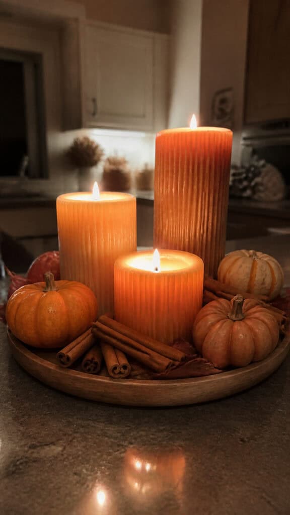 Cozy Candle Display With Fall Scents