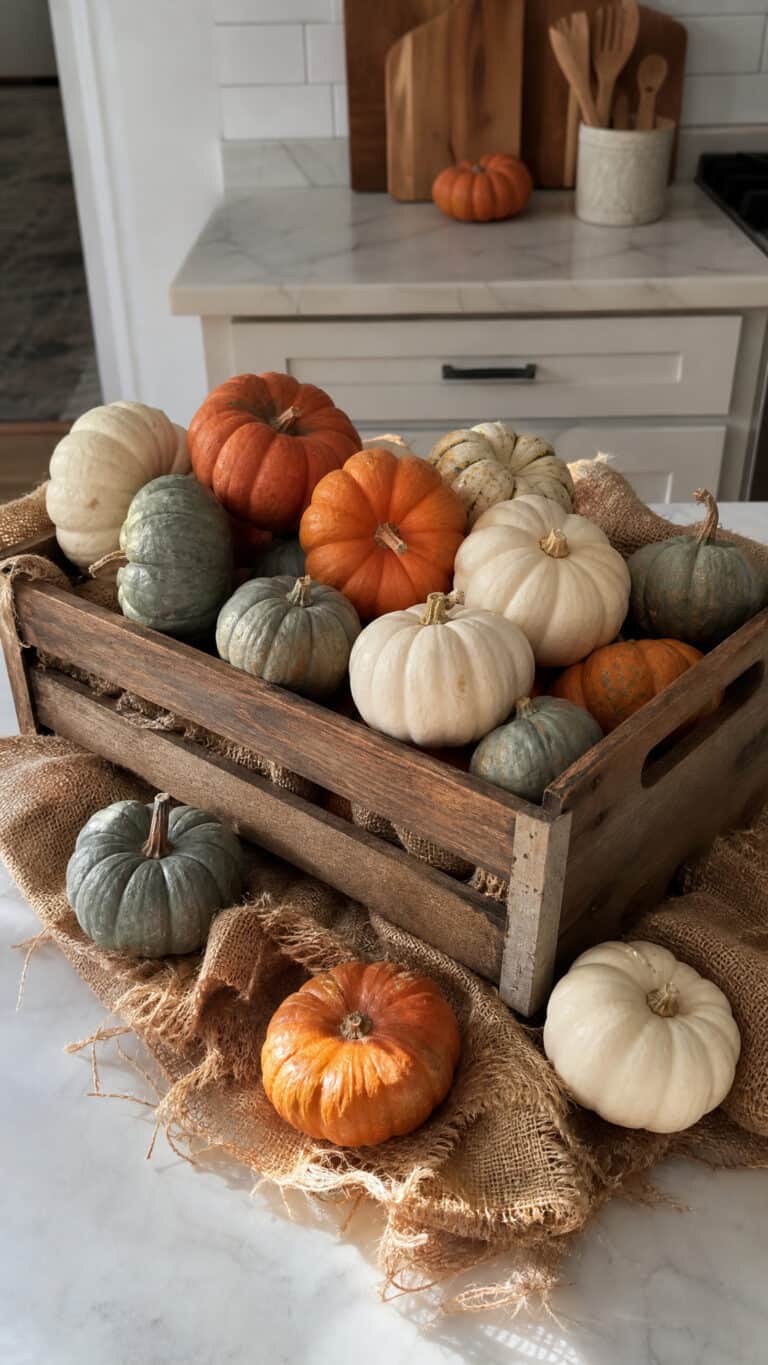 Rustic Wooden Crates Filled With Mini Pumpkins