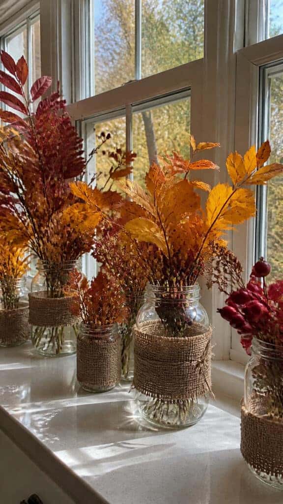 Mason Jar Vases with Seasonal Branches