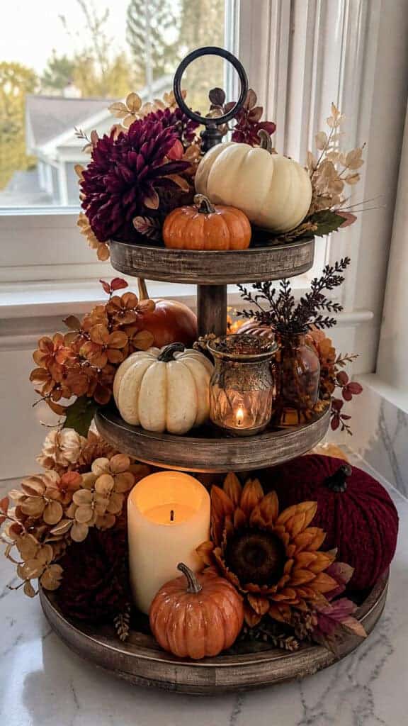 Tiered Tray Display on the Windowsill
