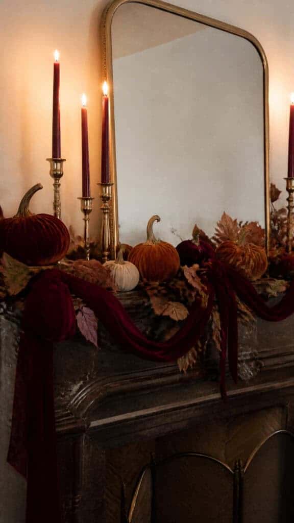 Elegant Velvet Ribbon and Pumpkin Garland