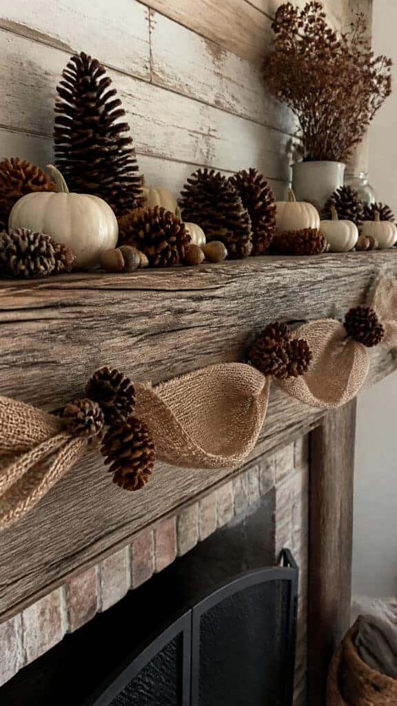 Rustic Burlap and Pinecone Garland