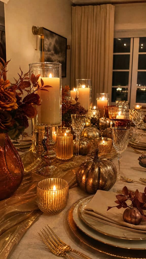 Candlelit Amber and Gold Elegance