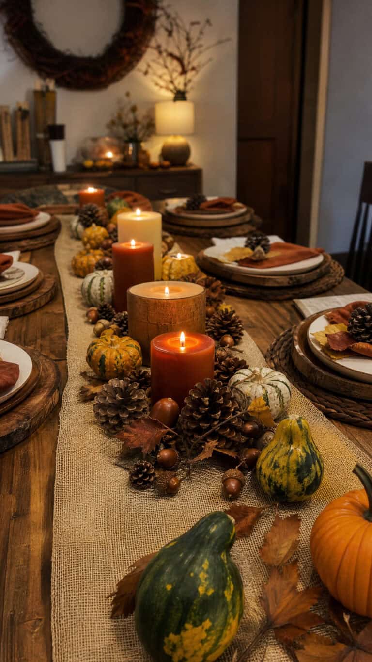 Rustic Harvest Table with Natural Elements
