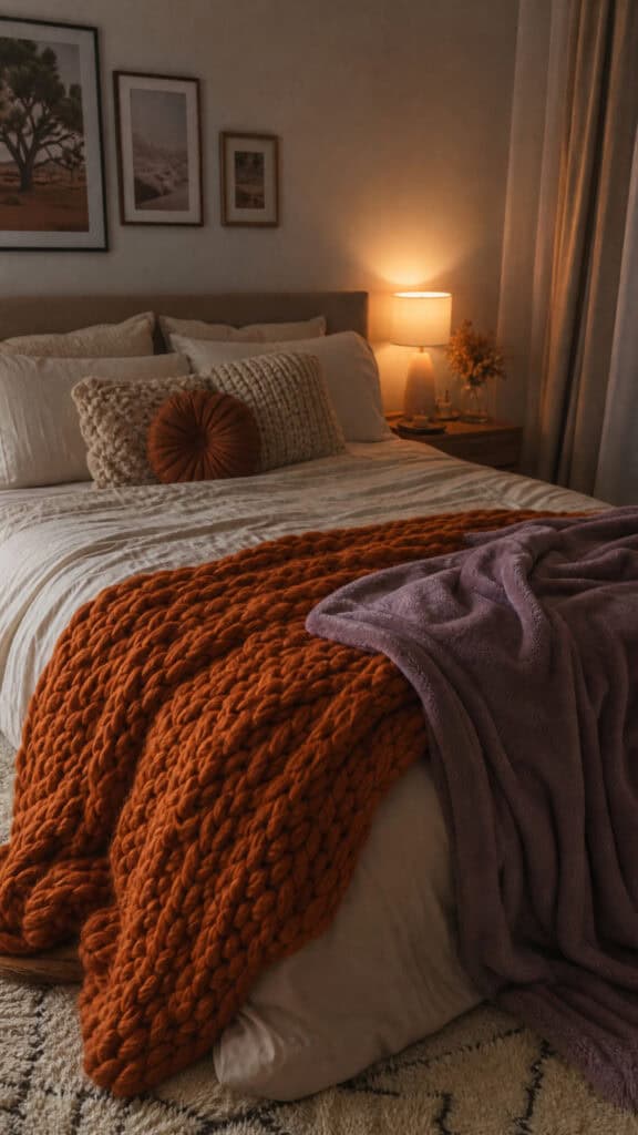 Orange And Purple Throw Blankets