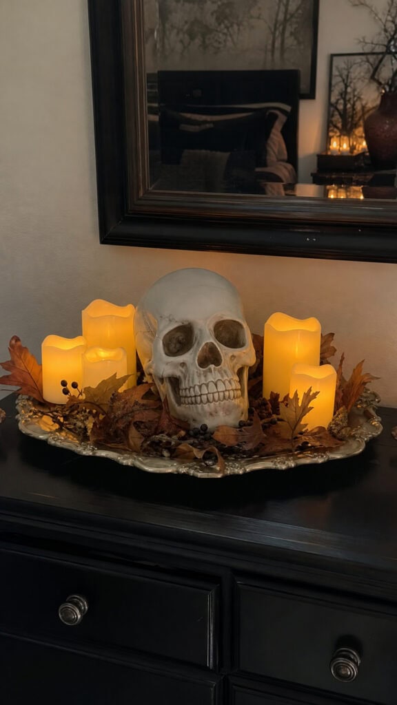 Skull And Candle Centerpiece