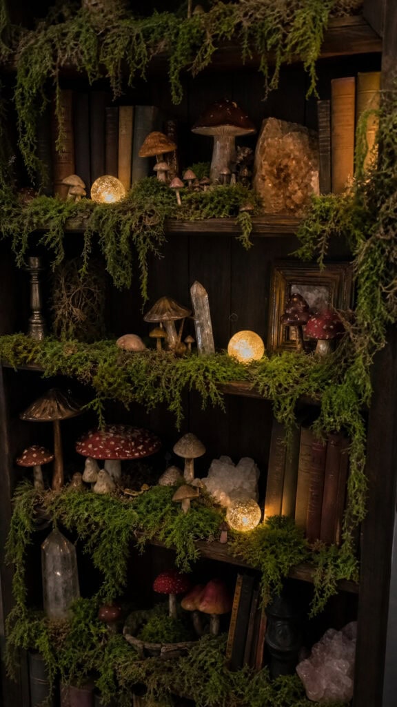 Add Faux Moss and Mushrooms