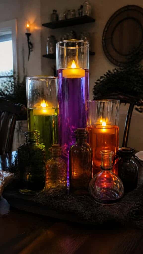 Floating Candle Magic with Potion Bottles