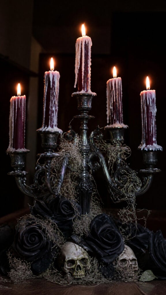 Haunted Candelabra with Dripping Candles