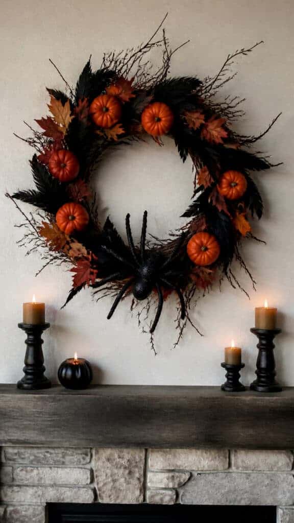 Hang a Spooky Wreath Above Your Mantel or on the Wall