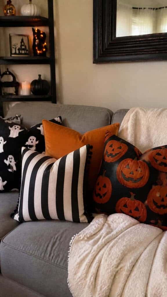 Swap Out Throw Pillows for Halloween-Themed Ones