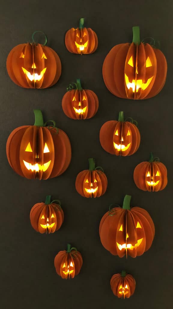 Glowing Jack-o'-Lantern Wall Installation