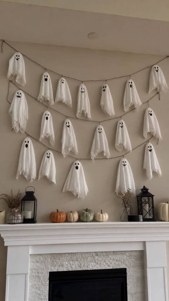 Hanging Ghost Garland Wall Display