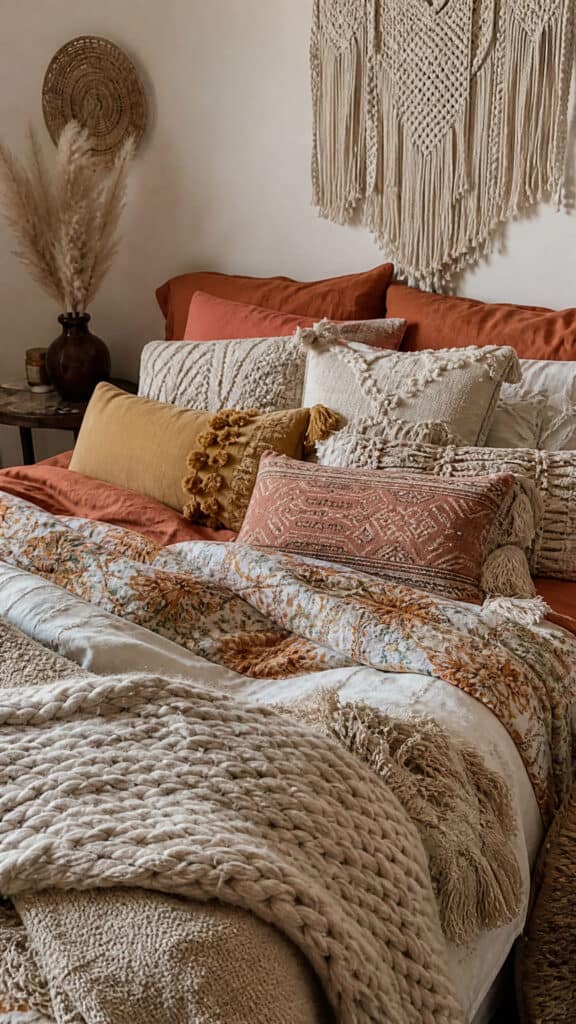Boho-Inspired Layered Bedding