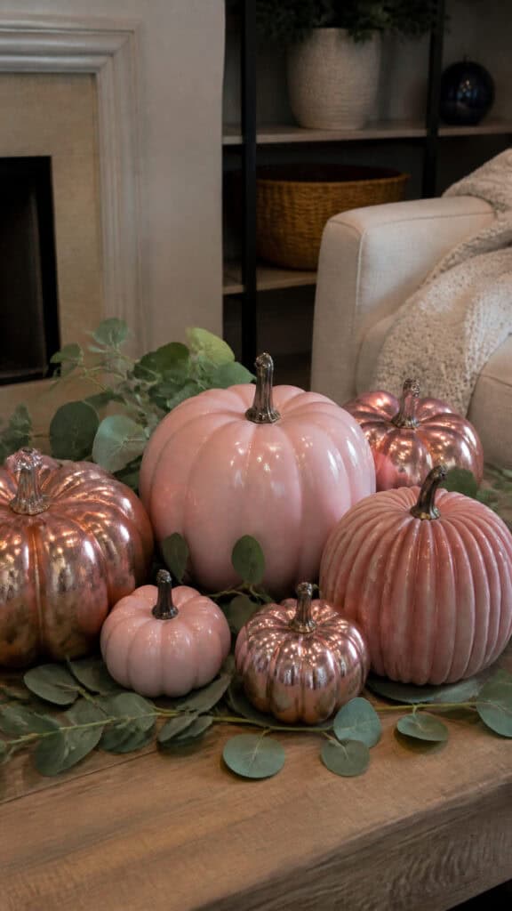 Rose Gold and Pink Pumpkin Collection