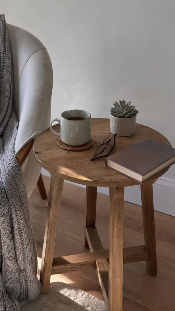 Incorporate A Small Table For Your Beverages And Snacks