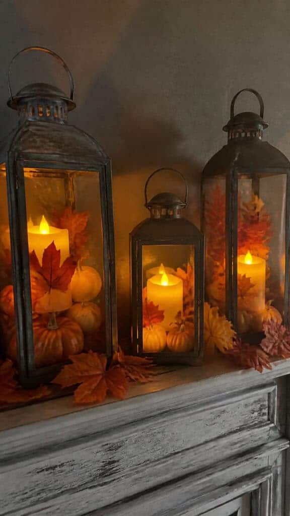 Rustic Lanterns with Seasonal Fillers