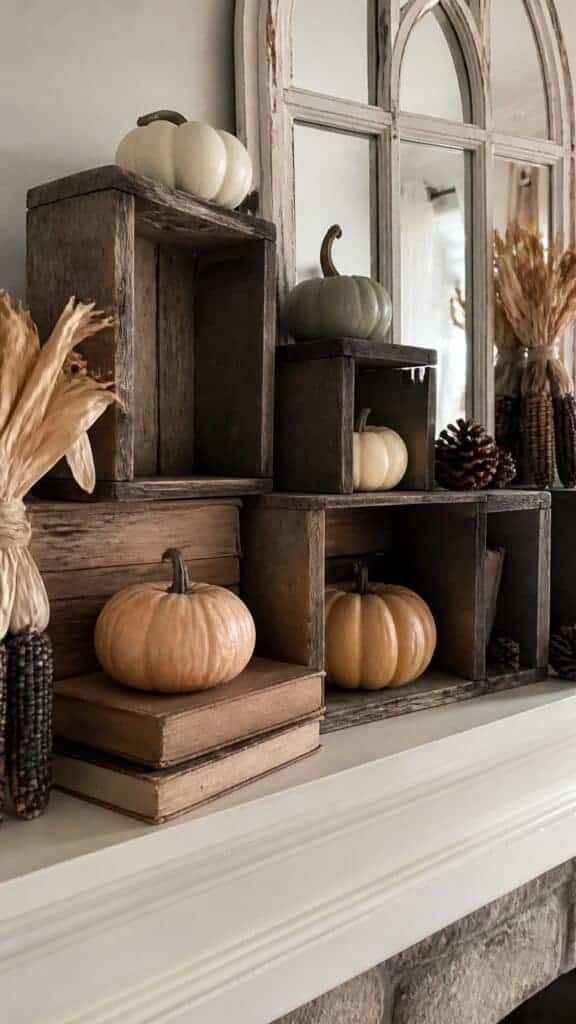 Weathered Wooden Crates and Vintage Books
