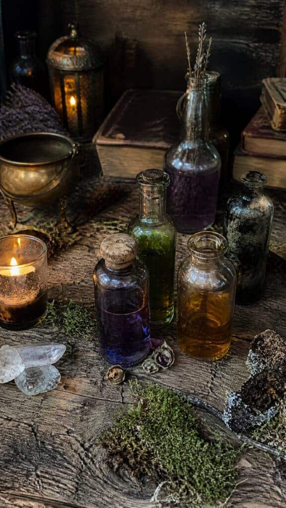 Spellbook and Potion Bottle Vignette