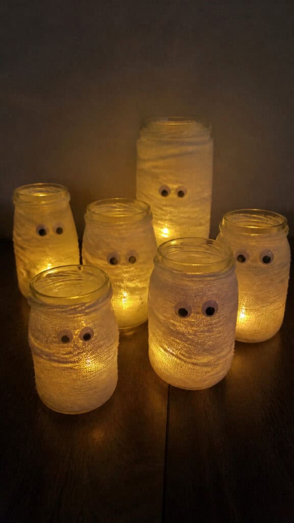 Mason Jar Mummy Luminaries