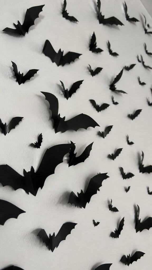 Paper Bat Swarm Wall Display