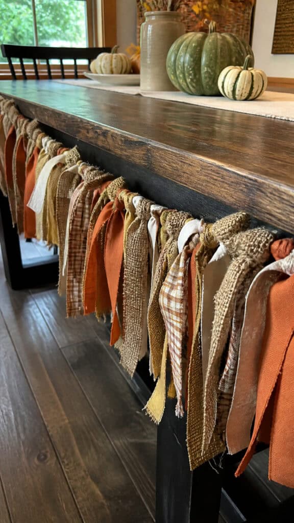 Fabric Scrap Garland for Table Edge Decoration