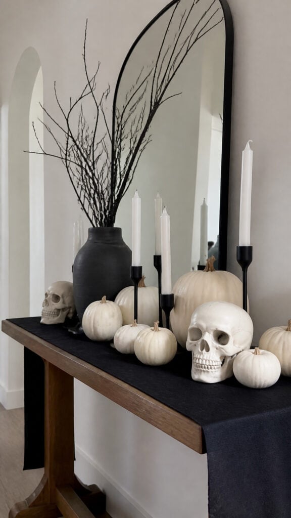 Elegant Black and White Halloween Vignette
