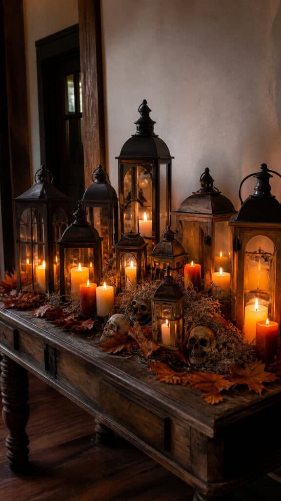 Vintage Lantern and Candle Arrangement