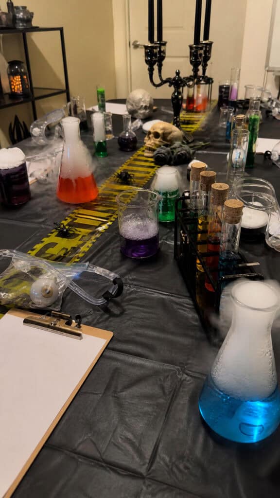Spooky Science Lab Setup