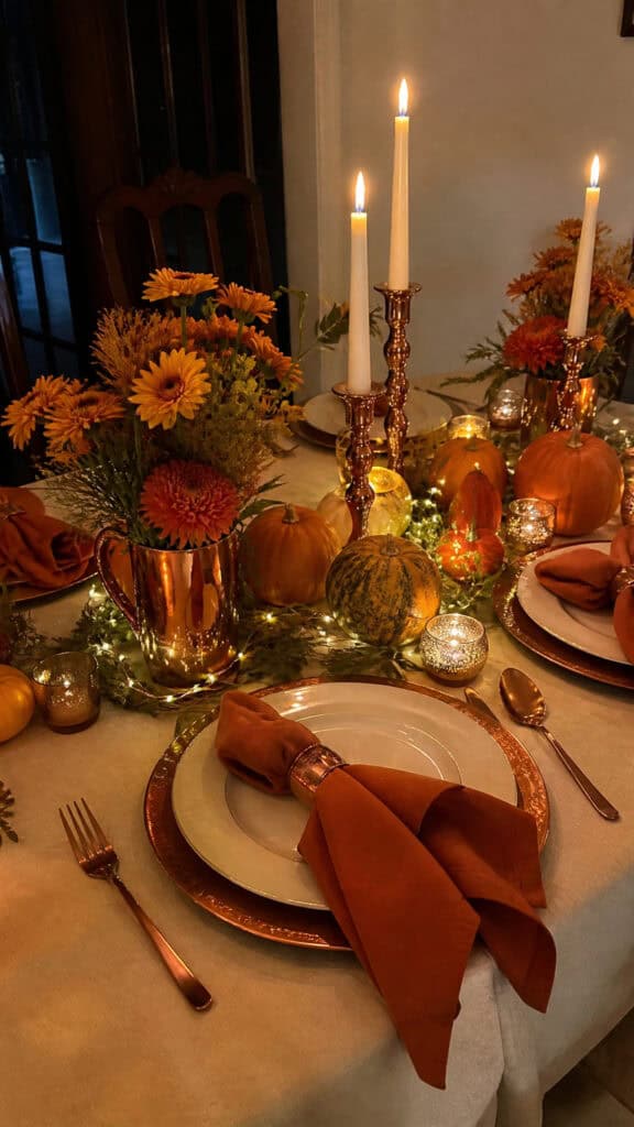 Warm Copper and Orange Glow