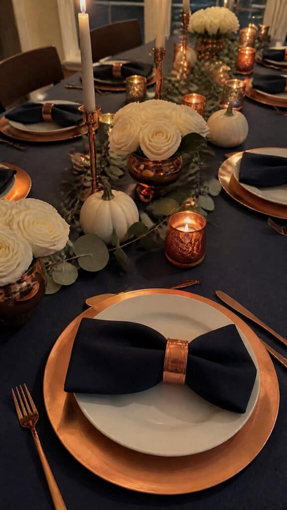 Navy Blue and Copper Sophistication