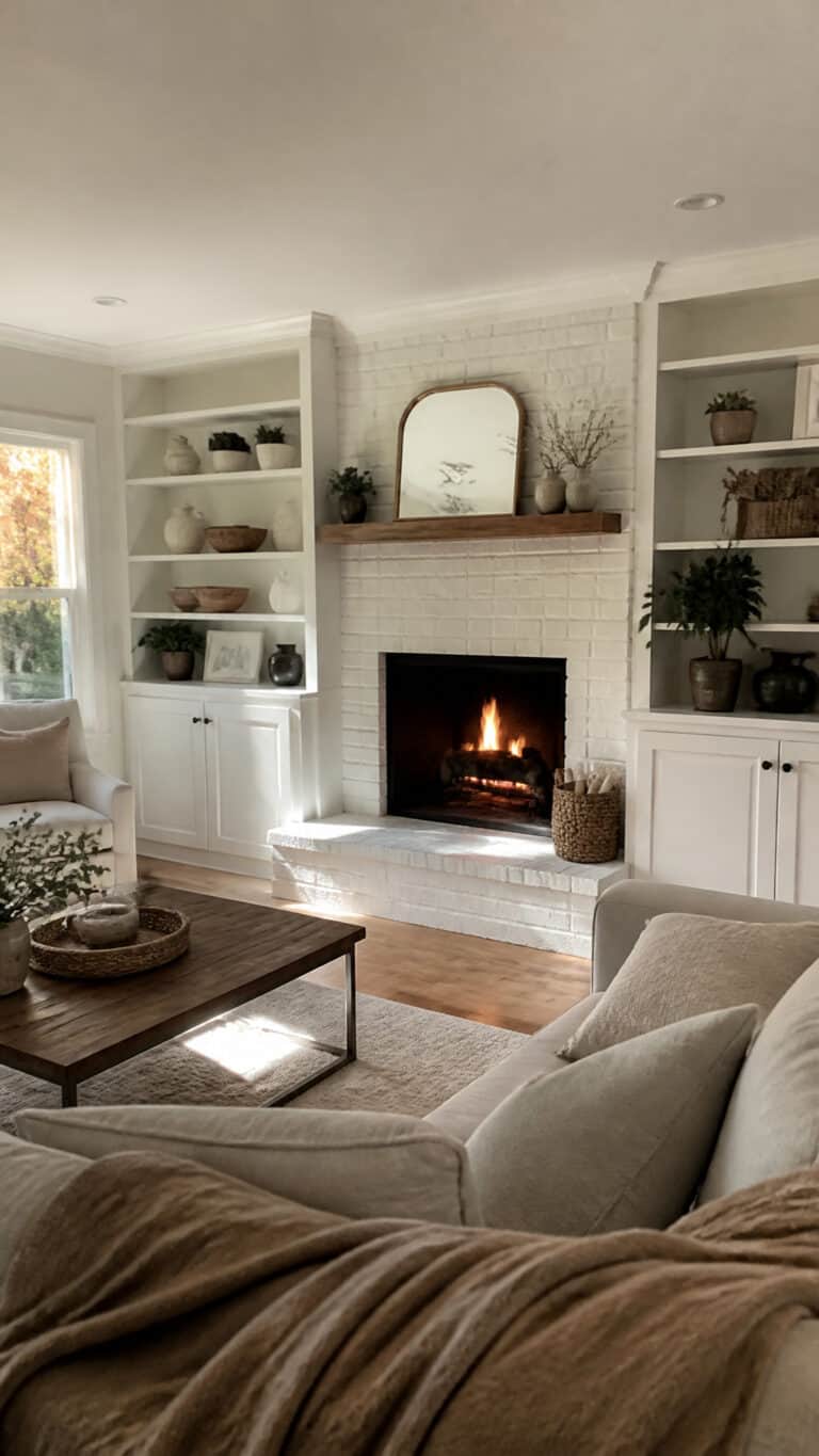 Frame Your Fireplace with Built-In Shelving